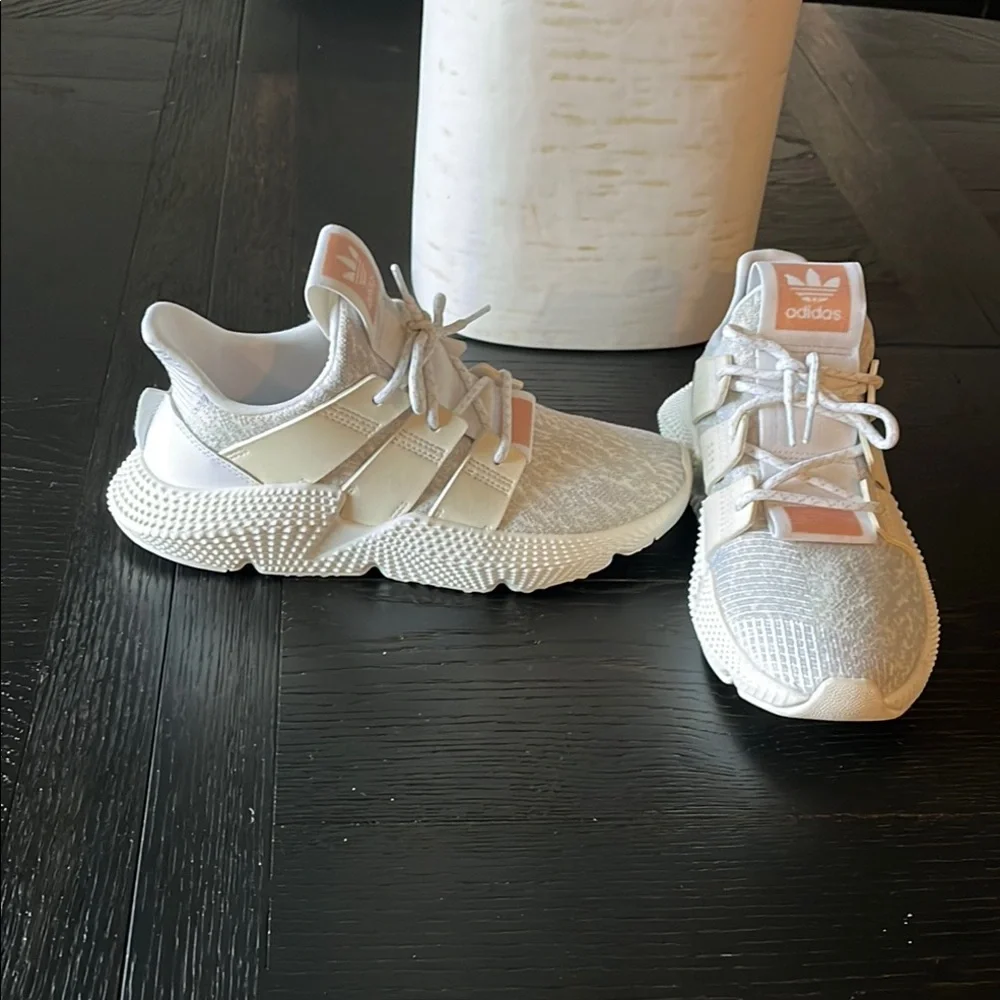 Adidas Gray and Pink‎ Sneakers with Knit Upper Size 8